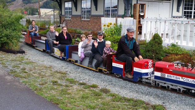 Families enjoy a train ride at the Railway & Forestry Museum