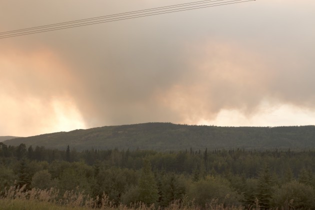 The Mt. McAllister fire as seen from Chetwynd - photo courtesy BC Wildfire Management Branch