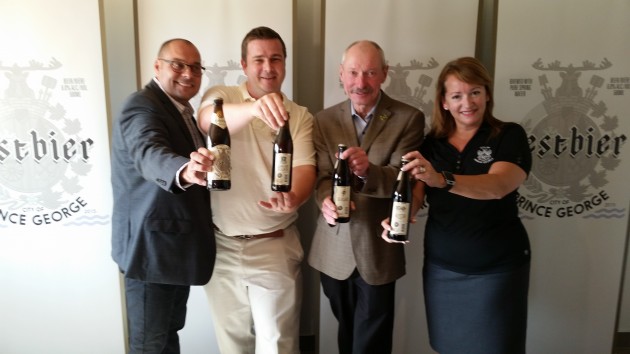 Canada Winter Games Todd Doherty, PWB's Paul Mulgrew, UNBC's Mark Dale and PG Mayor Shari Green - photo 250 News