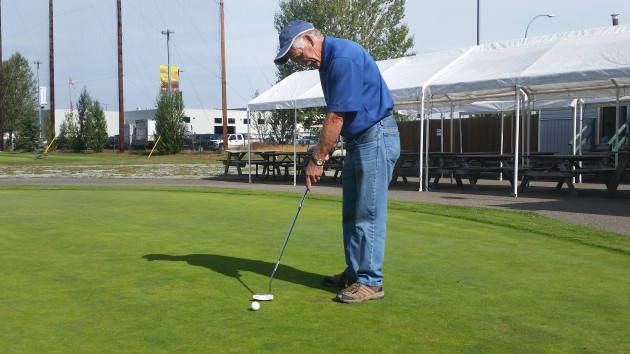 Friends of Pine Valley spokesperson Don Chamberlain on the practice green - photo 250 News