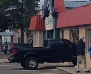 Vehicle slammed into restaurant - photo submitted