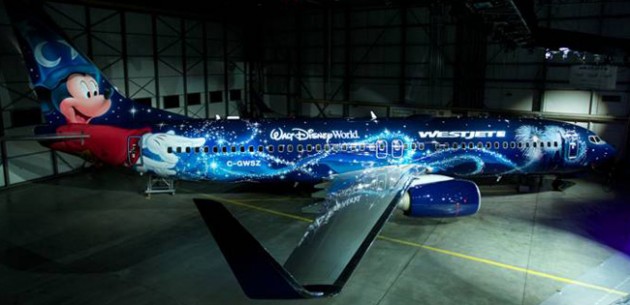 WestJet's magic plane will arrive at YXS this morning. Photo courtesy WestJet
