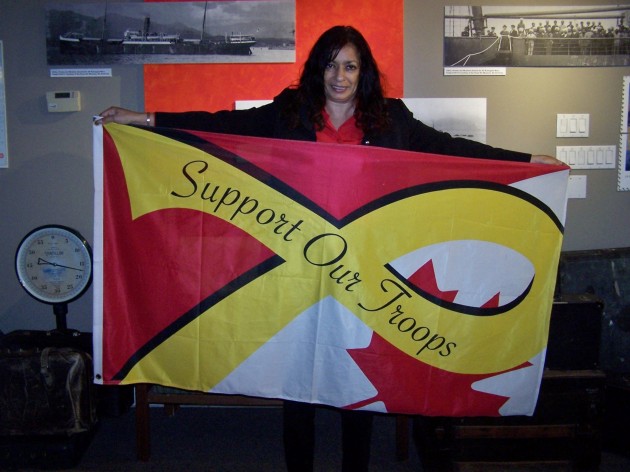 Ranjit Gill with Support Our Troops Flag
