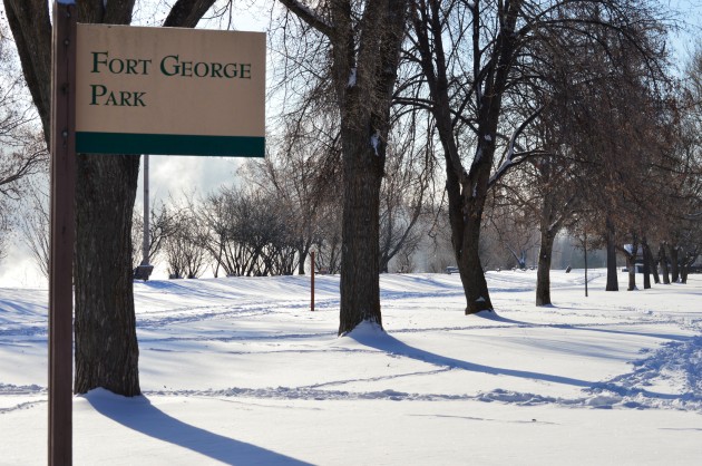 Vapour rises from Fraser River at a vacant Ft George Park Saturday. Photo 250News