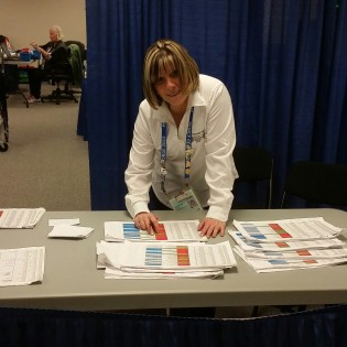 Christine Nicoll looks over volunteer list - photo 250News