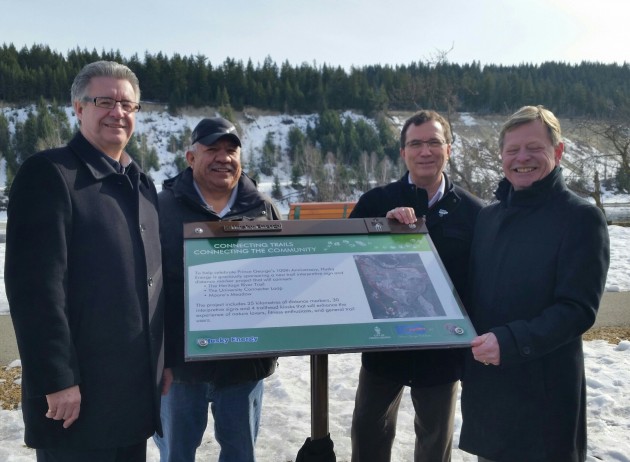 From left, Prince George Mayor Lyn Hall, Chief Dominic Frederick, Ed Debevc, City Councillor Murray Krause - photo 250News