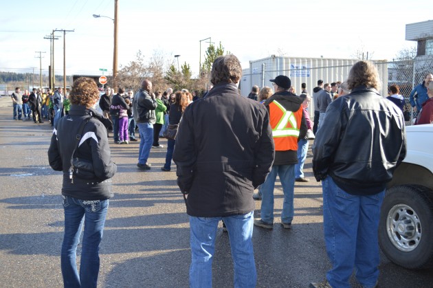 Crowd gathered for Saturday's Games assets sale. Photos 250 News