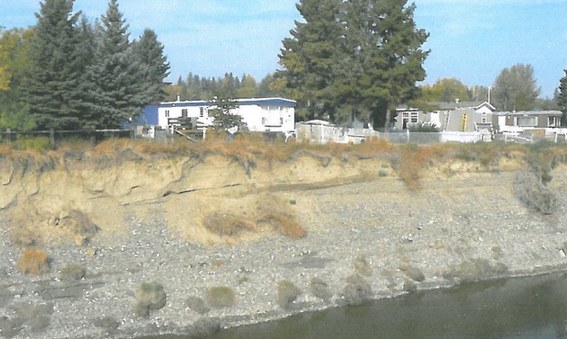 Fraser River bank erosion photo courtesy DWB Consulting Services Ltd