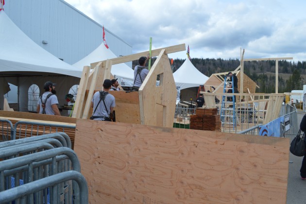 Three teams had eight hours to get their playhouse built on Saturday.