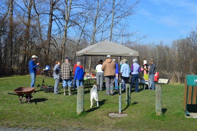 Volunteers collected litter at Hudson's Bay Slough on both sides of Queensway