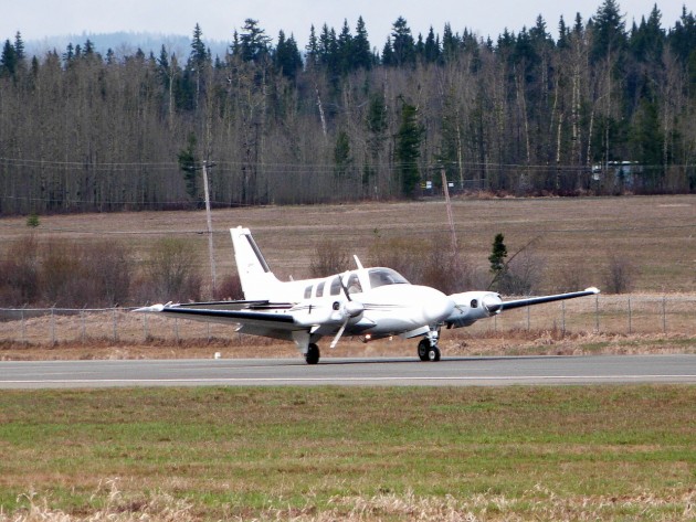 With one engine out Beechcraft plane lands safely at Prince George airport Saturday morning. Photos 250News