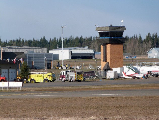 Emergency crews on standby at YXS - photos 250 News