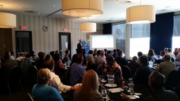 It was standing room only for today's Chamber of Commerce luncheon - photos 250 News