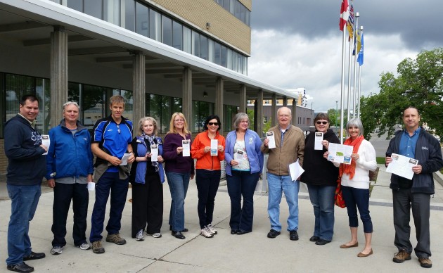 Anti Bill C-51 campaigners gathered at Prince George City Hall Saturday - photo 250 News