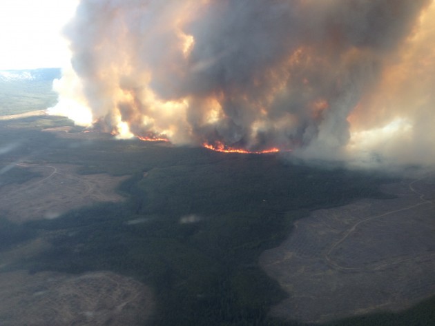 Little Bobtail Lake fire rages on - photo courtesy Wildfire Management Branch
