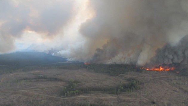 Little Bobtail Lake fire rages on - photo courtesy Wildfire Management Branch