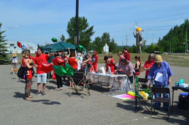 Anti-GMO food rally was held next to the Prince George Playhouse Saturday. Photo 250News
