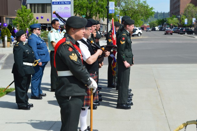 Members of the Rocky Mountain Rangers are told the torch will be passed to them