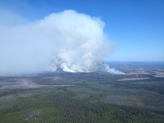 Little Bobtail Lake fire continues to burn southwest of Prince George. Photo courtesy Wildfire Management Branch