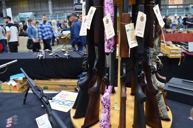 A few rifles at the show have pink stocks. Mother's Day gift?
