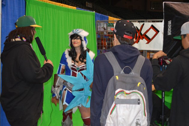 Here a character is being interviewed