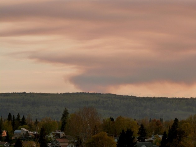 Smoke from fire near Norman Lake rises above Cranbrook Hill. 250 news photo