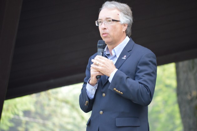 Minister John Rustad announces funding at Lheidli T'enneh Memorial Park. Photo 250News
