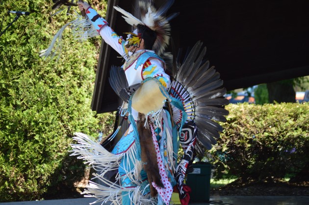 Men's Traditional Northern dancer Kelsey Abraham performs
