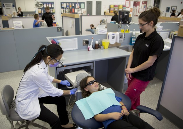 Spruceland Elementary student receives treatment at CNC Dental Clinic - photo submitted