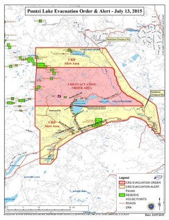 CRD Evacuation Order and Alert map - courtesy CRD