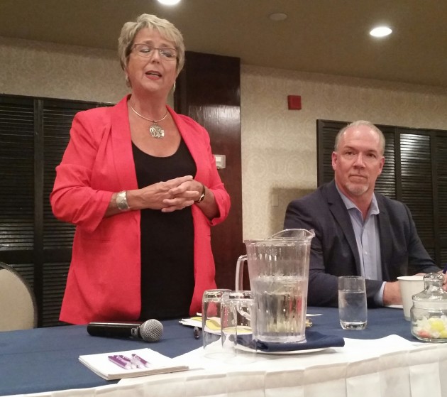 NDP Health spokesperson Judy Darcy and NDP leader John Horgan - photo 250 News