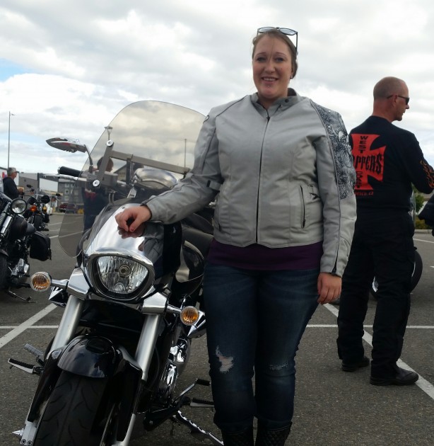 Delaney Tott prior to the start of today's memorial ride - photos 250 News