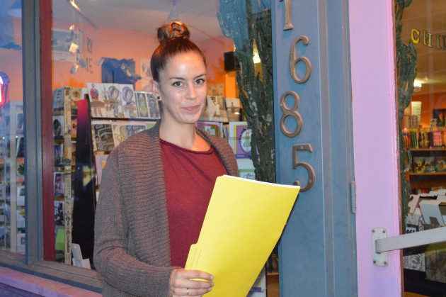 Green Party candidate Elizabeth Bigger following her selection Friday night. Photo 250News