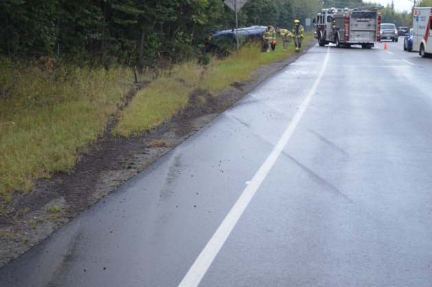 Skid marks evident after car leaves Foothills Boulevard Saturday afternoon. Photos 250 News