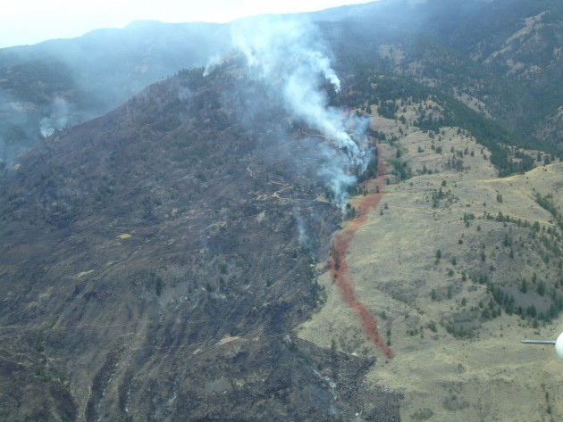The Testalinder fire continues to burn uncontained near Oliver, B.C. (photo courtesy Wildfire Management Branch)
