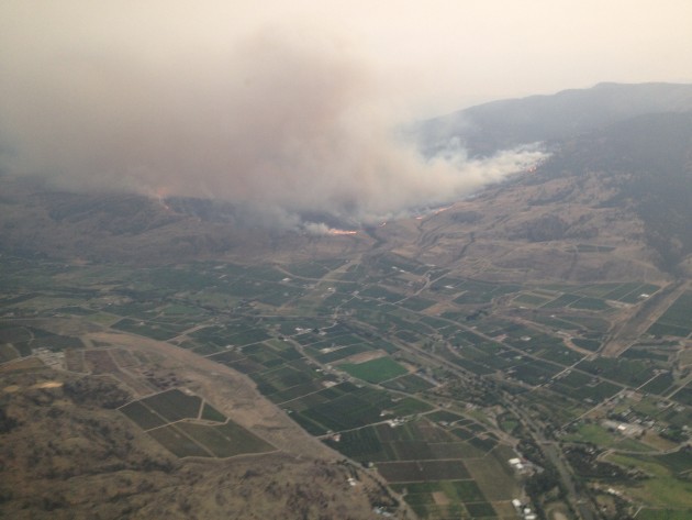 Testalinden Creek fire - photo courtesy BC Wildfire Service