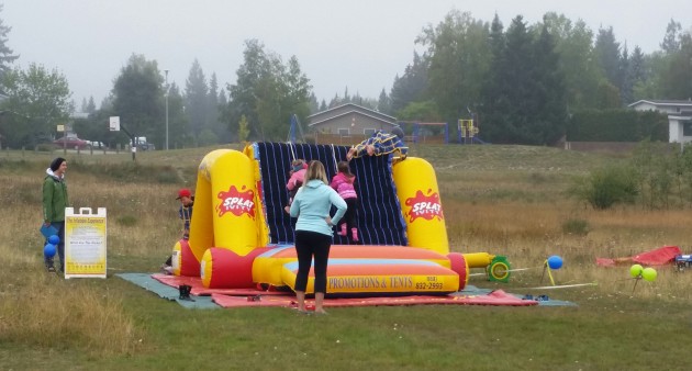 A bouncy castle to entertain the kids