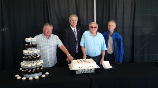 From left, Colin Kinsley, Mayor Lyn Hall, Don Grantham, and Stan Hyatt