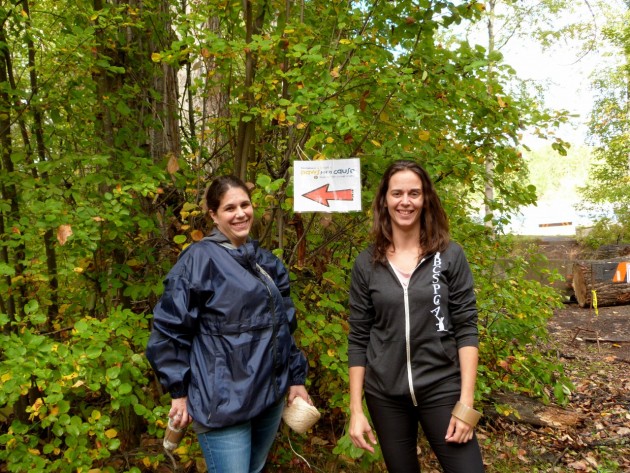Organizers were out Saturday posting signage for today's walk. 250 News photo