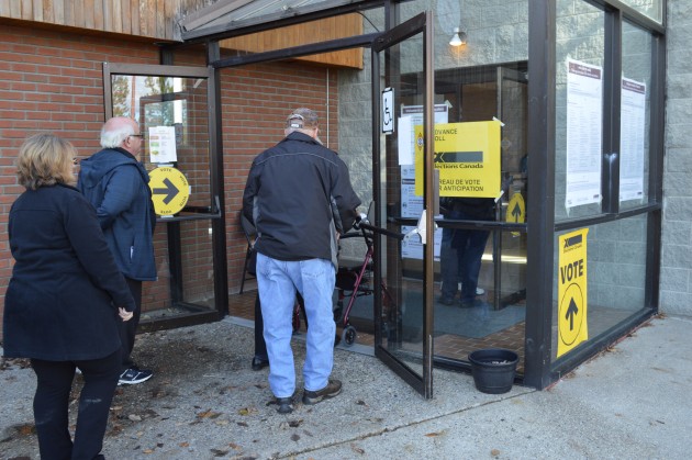 Voting has been busy at the Advance Poll at the Kinsmen Community Complex. Photos 250News