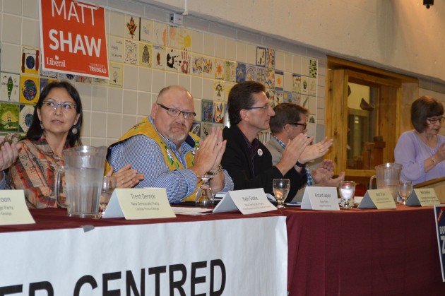 (l-r) Candidates Kathi Dickie, Richard Jaques, Matt Shaw, Bob Zimmer