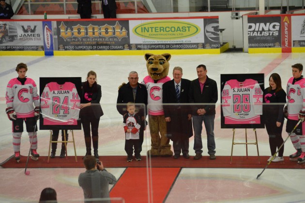 Ceremony salutes Art and Shawn Julian and the Cariboo Cougars. Photos 250News