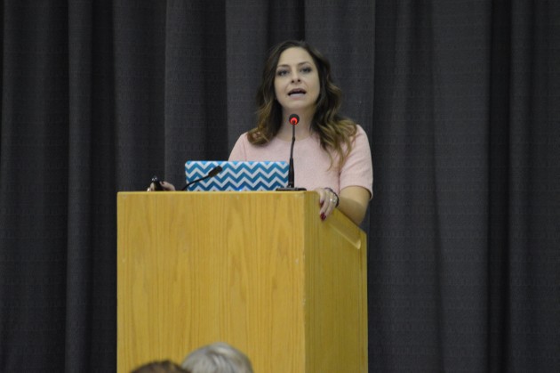 Dr. Vasnessa Lapointe delivers keynote address at DPAC conference Saturday. Photo 250 News