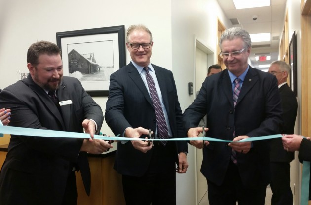 From left, CWB Branch Manager Derek Dougherty, President and CEO Chris Fowler, Prince George Mayor Lyn Hall - photos 250News