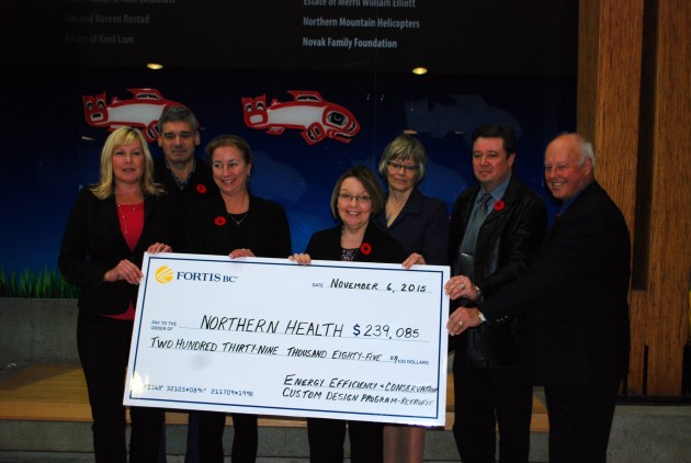(l-r Jennifer Coultard (Fortis), MLA Mike Morris, Sara Smith (Fortis), MLA Shirley Bond, Cathy Ulrich (NH), Mike Hoeffer (NH), Les Sluggett (NH).