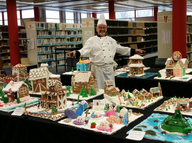 Culinary Arts instructor Ron Christian shows off his students gingerbread creations - photos 250News