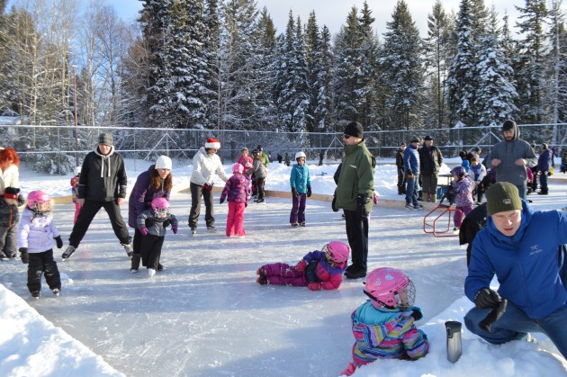 The younger children had a chance to skate on the smaller rink
