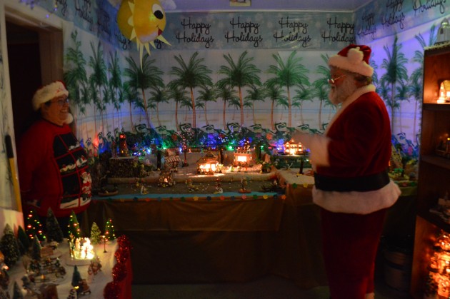 Santa and Village creator Lisa discuss the Minions on Vacation section of her display
