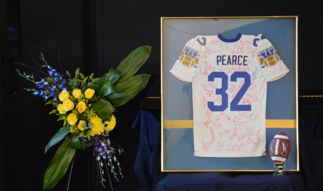 Matt Pearce wore the #32 jersey while playing with the Grey Cup Champion Winnipeg Blue Bombers