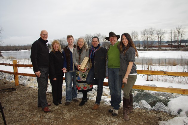 (l-r) Pat and Brenda Bell, Luke Lapp, Dagmar, Edward and William Norton, Sales & Service Manager Wendy Stevens. Photo courtesy Kim Royle.